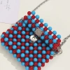 New Korean beaded pearl crossbody bag, French champy-style Baroque pearl handbag, red envelope accessory details Picture